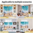 thumbnail image 6 of Ocean Beach Kitchen Curtains 63 Inch Length, Coastal Nautical Starfish Shells Sea Waves Grommet Top Bedroom Living Room Curtains, Light Filtering Cafe Curtain Drapes 2 Panels Set 84''x63'', 6 of 9