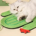 thumbnail image 2 of KAKOWELY Cartoon Kitten Cat Scratch Pad Cactus Cat Sisal Scratch Mat with Hanging Rope,16.93"X11.81"X0.39", 2 of 5