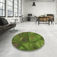 thumbnail image 4 of Ahgly Company Machine Washable Indoor Square Transitional Army Green Area Rugs, 7' Square, 4 of 7