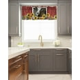 thumbnail image 5 of Kitchen Cafe Valance Curtain for Small Windows,Rustic Red Wood Barn with Cow Sunflowers Rod Pocket Valances Farm Animal Floral Art Window Treatment Panel for Living Room/Bedroom/Bathroom,42x18in, 5 of 9