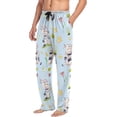 thumbnail image 4 of Men's Pajama Pants with Pockets Sleepwear Lounge Pants Stretch Casual Cute Cartoon Cows Flowers, 4 of 6