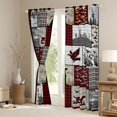 thumbnail image 3 of Homewish Rustic Dog Duck Black Out Curtains for Men, Jungle Hunting Curtains Pack of 2 (42x63 Each), Vintage Grey Red Patchwork Bedroom Curtains, Black Out Curtains Decor, 3 of 6