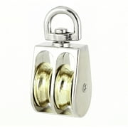 25mm Diameter Stainless Steel Double Sheave Swivel Eye Rope Pulley