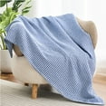 thumbnail image 5 of EGOHOME 100% Cotton Waffle Blanket for Bed,  Fall Blanket Lightweight Yet Cozy for Winter Bed Throw, Navy Blue, 50" x 60", 5 of 13