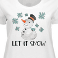 thumbnail image 4 of Inktastic Let It Snow Cute Snowman in Hat and Scarf Women's Plus Size T-Shirt, 4 of 5