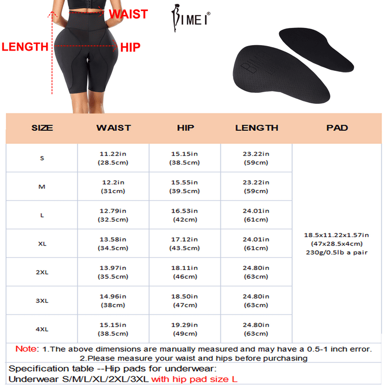 BIMEI 2PS Butt Lifter Hip Enhancer Padded Shapewear Control Panties Women  Mid-Thigh Tummy Control,High Waist Open Crotch ,Black, 4XL 
