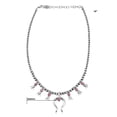 thumbnail image 5 of American West Jewelry Sterling Silver Rhodonite Beaded Squash Blossom Necklace, 16 to 19 Inches, 5 of 6