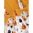 thumbnail image 7 of Nygoyerh Newborn Baby Girls Halloween Romper Cute Long Sleeve Pumpkin Embroidery Ruffle Jumpsuit with Headband 2PCS Set Infant Clothing for Fall 3M 6M 9M 12M 18M 24M, 7 of 7