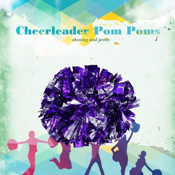 Higoodz 1 Pair Cheerleader Pim Poms, Cheerleading Poms, Cheerleader Aerobics Pom Poms Pompoms for Dance Party School Sports Competition