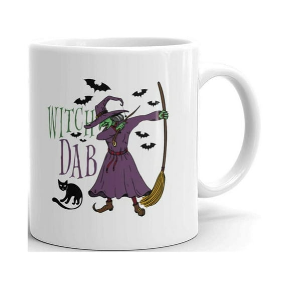 Witch Dab Cat Bat Halloween Coffee Tea Ceramic Mug Office Work Cup Gift 11 Oz