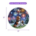 thumbnail image 5 of Happy New Year Basset Hound Family Cheer Winter Midnight Firework Ceramic Round Ornament Bassets Dog Breed Lovers Gifts Idea Home Tree Decor - 02025, 5 of 5