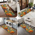 thumbnail image 5 of Orange Pumpkins Fall 2'x6' Runner Rugs for Hallway Kitchen Bedside Non Slip Washable, Botanical Thanksgiving Blue Ombre Entryway Rug Runners with Rubber Backing, Long Carpet Runner for Laundry Room, 5 of 8