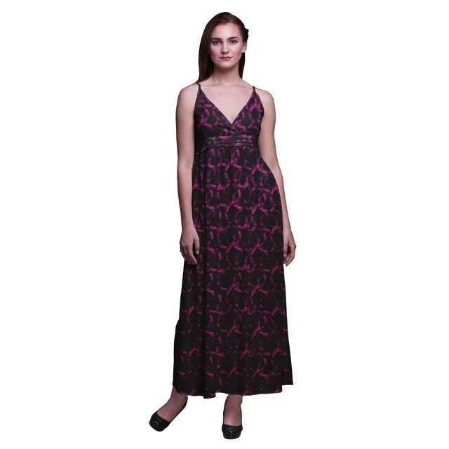 Bimba Robe Longue Maxi à Bretelles Spaghetti Ajustables Imprimée Teinture sur Nœuds Tenue de Plage d'Été-Xx-Grand