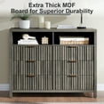 thumbnail image 4 of OAKHAM 6 Drawer Dresser, Fluted Wide Chest of Drawers for Bedroom Living Room, Midnight Oak, 4 of 7