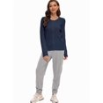 thumbnail image 4 of Women's Crew Neck Button Down Long Sleeve Cardigan Sweater, 4 of 6