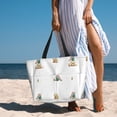 thumbnail image 4 of KLL Rabbit Blowing Dandelions Print Large Beach Tote Bag Women Waterproof Sandproof Zipper Beach Tote Bag for Pool Gym Grocery Travel with Wet Pocket, 4 of 7