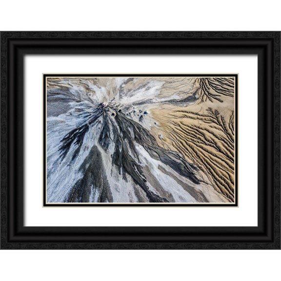 Pop, Ovi 32x23 Black Ornate Wood Framed with Double Matting Museum Art Print Titled - Mud Volcano