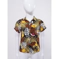 thumbnail image 3 of Jowowha Chemises Décontractées d'Été pour Petits Garçons Aloha Luau Col Rabattu Hauts Tropicaux Type L 160, 3 of 7