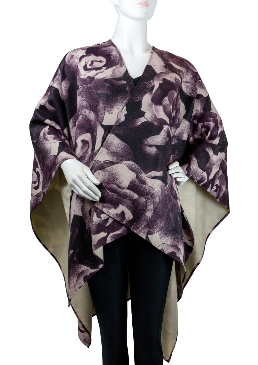 Adult Women's So Soft Floral Screen Print Ruana