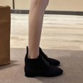 thumbnail image 2 of NOKIO Elegant Women'S Suede Short Boots Women'S Lace-Up Vintage Ankle Boots Ladies Fashion Solid Suede Front Lace Up Boots Side Zipper Heel Short Boots Sleek Women'S Ankle Boots, 2 of 6