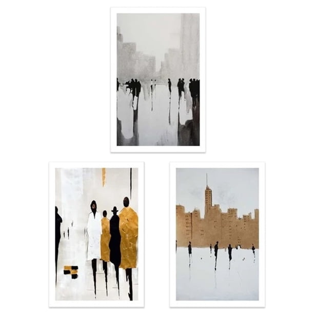 Naiovety 3 piezas de pintura sin marco, arte de pared, cartel colgante, impermeable, adorno que no se desvanece, imagen, suministros de arte para sala de Decoración del hogar Naiovety HA011000-00