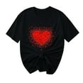 thumbnail image 2 of AUNVITO Women's Valentine's Day T-shirt Round Neck Short Sleeve with Heart Print Casual and Cute Style, 2 of 5