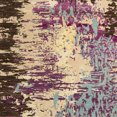 thumbnail image 1 of Ahgly Company Machine Washable Indoor Square Abstract Velvet Maroon Purple Area Rugs, 7' Square, 1 of 7