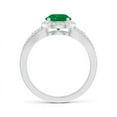 thumbnail image 2 of ANGARA Natural Split Shank Round 1.2 ct Emerald Halo Ring with Cluster Diamonds in 14K White Gold for Women (Size-7mm) | May Birthstone, Anniversary, Jewelry Gift for Women | Natural Emerald Ring, 2 of 10