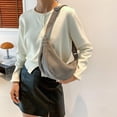 thumbnail image 2 of Crossbody Bag Sling Crescent Bags for Women Men Trendy Corduroy Small Shoulder Bag Purse Dumpling Casual Handbag with Adjustable Strap Gray, 2 of 7