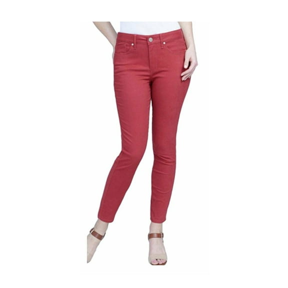 Seven7 Womens Size 6 High Rise Booty-Shaper Skinny Jeans, Red Dahlia