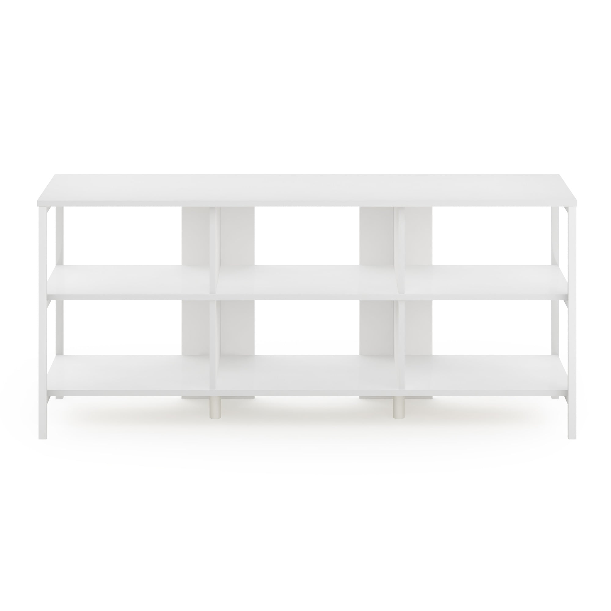 Furinno Camnus Modern Living TV Stand for TVs up to 60 Inch, Solid White/White