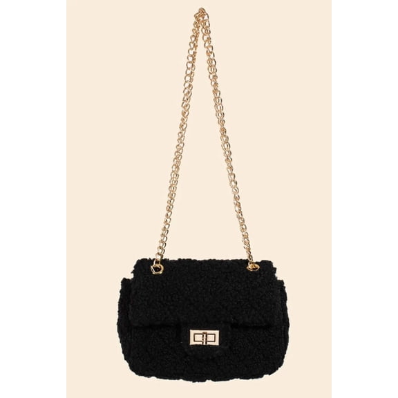 I am a Fashion Junky Fame Faux Fur Rectangle Crossbody Bag - One Size
