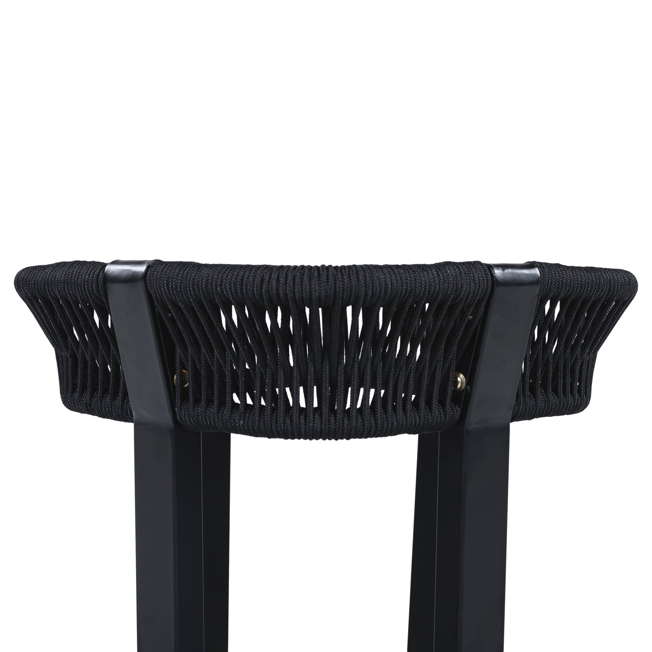 Christopher Knight Home Acacia Wood Outdoor Side Table with Rope Accent and Metal Frame, Black