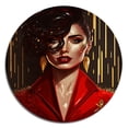 thumbnail image 2 of DESIGN ART Designart "Ravishing Woman In Red III" Woman Sensual Metal Round Wall Art 23x23 - Disc of 23 Inch, 2 of 5