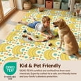 thumbnail image 4 of Design&I 8'x10' Washable Area Rug Extra Large Skid-Resistant Low Profile Pop Art Mod Fruit Print With Vintage Polka Dot Accents Banana Flowing Dynamic for Living Room, Family, 4 of 7