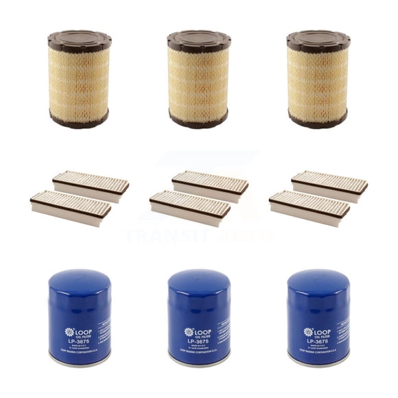 PUR 3x Air + 3x Cabin + 3x Engine Oil Filter (9 Total) Kit for Car 2004 Buick Rainier 4.2L KFM-101444