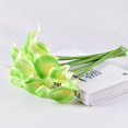 thumbnail image 1 of 20 piezas de ramos de flores artificiales de tacto real de color verde, flores artificiales de seda para novia, boda, decoración del hogar, 1 of 5