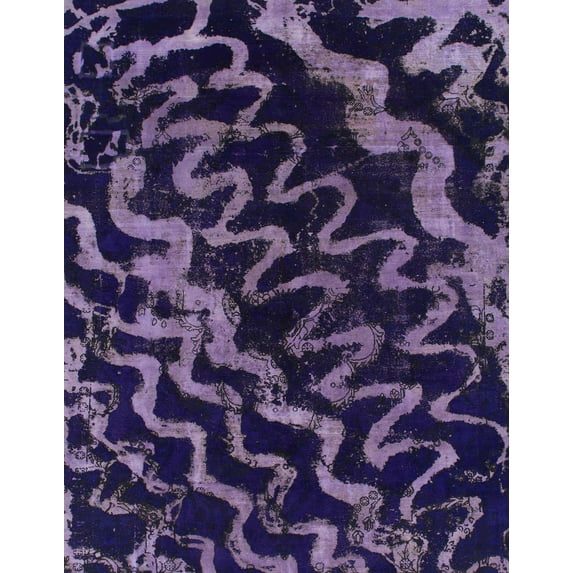 Ahgly Company Machine Washable Indoor Rectangle Abstract French Lilac Purple Area Rugs, 7' x 9'