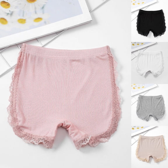 SROBPTY Kids Girls Safety Shorts Lace Solid Breathable Seamless for 3-8 Years