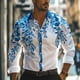 thumbnail image 2 of Camisas estampadas en 3D para hombre, ropa informal de negocios, trabajo, uso diario, ropa de calle, otoño e invierno, camisa de manga larga con solapa, tejido elástico, tallas S-5XL, 2 of 4