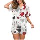 thumbnail image 2 of Puntoco Pijamas para mujer, pijamas casuales de mujer, cuello vuelto, blusa lisa de manga corta, pantalones cortos de moda, traje de pijama, 2 of 5