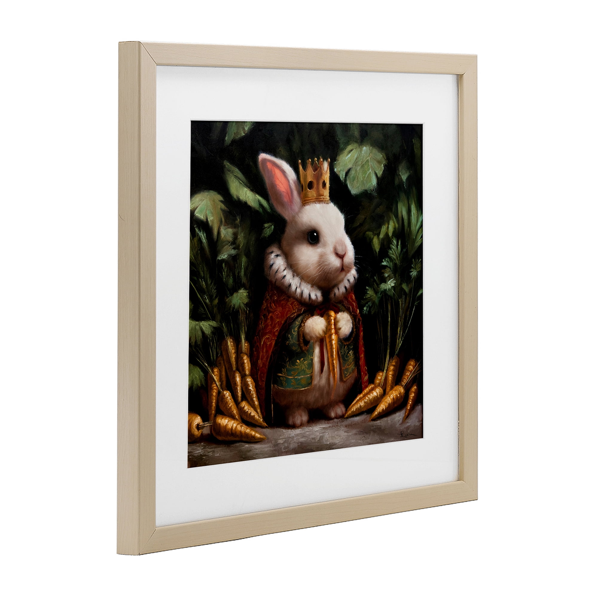 Stupell Industries Carrot Gold Royal Rabbit Birch Framed Print Under Glass, design by Lucia Heffernan