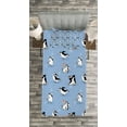 thumbnail image 3 of Ambesonne Cartoon Animal Quilted Bedspread Set 2 Pcs, Skating Penguins, Twin Size, Multicolor, 3 of 3