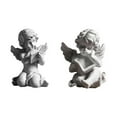 thumbnail image 1 of 2 Pcs Statue en Plâtre Ange en Résine Sculpture Délicate Ornement Maison, 1 of 6