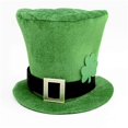 thumbnail image 1 of Shamrock Leprechaun Homburg Vacation Top Hat Green Panama Hat Porkpie Hat Surprise Gift Holiday Costume Accessory D, 1 of 4