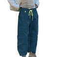 thumbnail image 6 of Oksale Barrel Pants for Women Casual Baggy Loose Ankle Length Pants with Pockets Elastic Waisted Quick Dry Athletic Pants for Outdoor Navy L, 6 of 10