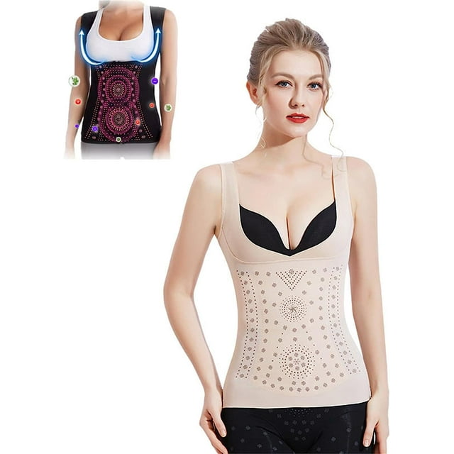 Ion Energy Vest, Unique Fiber Restoration Shaper, Corset Body Shaper for Tummy Control (Black,XXL)