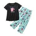 thumbnail image 3 of Kelon Ensembles de Pyjama pour Femmes Liquidation Femme Pyjamas Mélangés Ensemble de Pyjama en Coton pour Femmes Mignon Ensemble 2 Pcs Confortable Été Col en V T-Shirt à Manches Courtes Capri Tenue de Nuit, 3 of 3