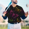 thumbnail image 4 of Fotbe Butterfly Baseball Jersey Shirt for Men and Women, Casual Short Sleeves Button Down T-Shirt-Medium, 4 of 9
