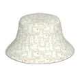 thumbnail image 3 of Daiia White Rabbit Pattern Bucket Hat - Trendy Cotton Sun Hat for Beach, Golf, Fishing - Fun Outdoor Vacation Boonie for Men and Women, 3 of 9